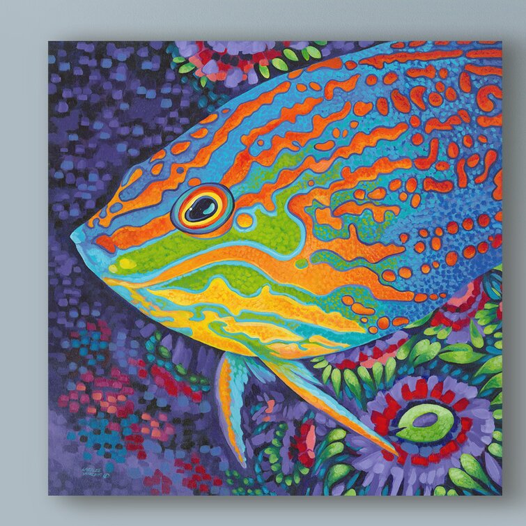 Brilliant Tropical Fish I Acrylic Painting Print on Wrapped Canvas